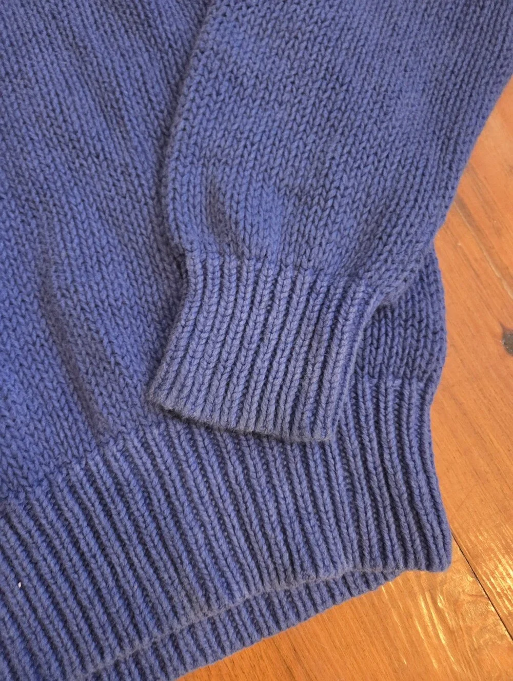 Polo Ralph Lauren Sweater Blue Shawl Collar Toggle Knit Linen Size L - Picture 3 of 8